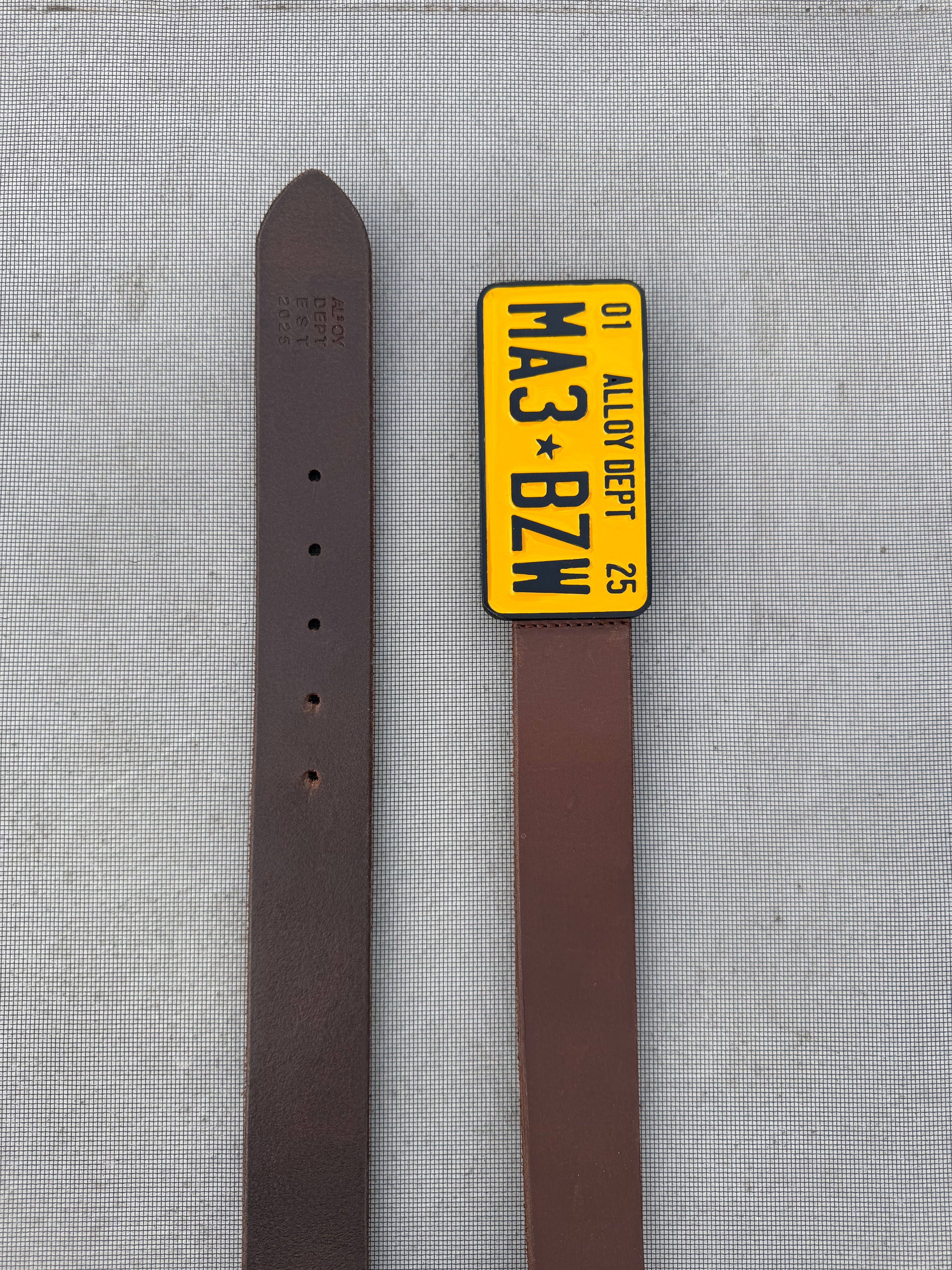 THE NUMBER PLATE BELT